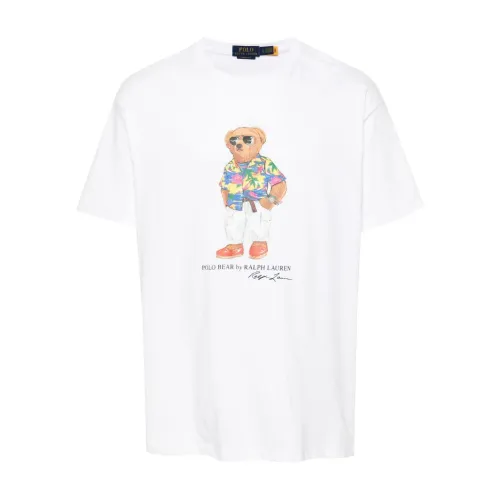 Ralph Lauren , Polo Bear White T-shirt ,White male, Sizes: