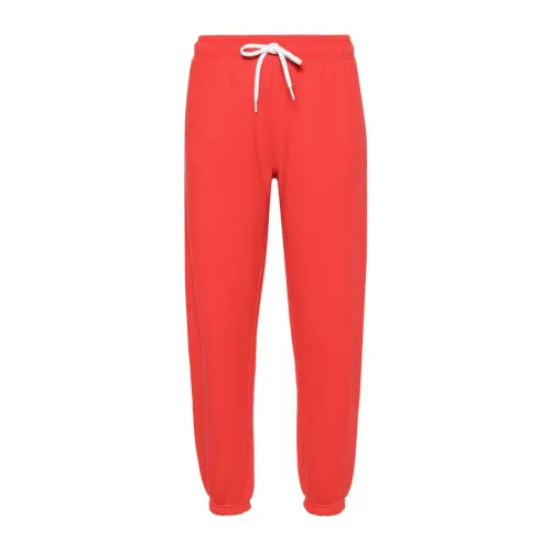 Ralph Lauren , Red Jersey Trousers with Pony Logo ,Red female, Sizes: