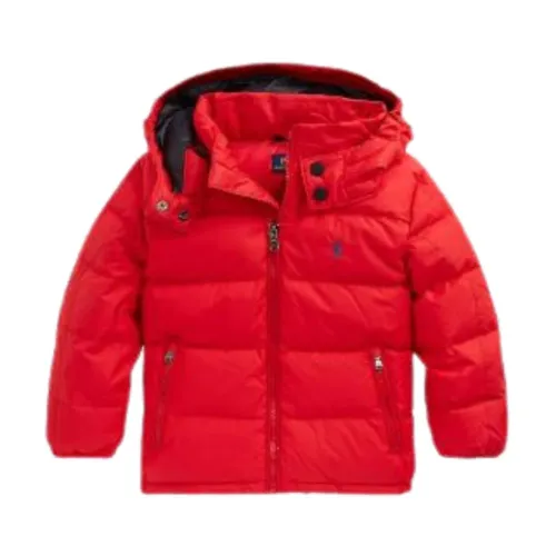 Ralph Lauren , Red Padded Coat with Logo Embroidery ,Red male, Sizes: