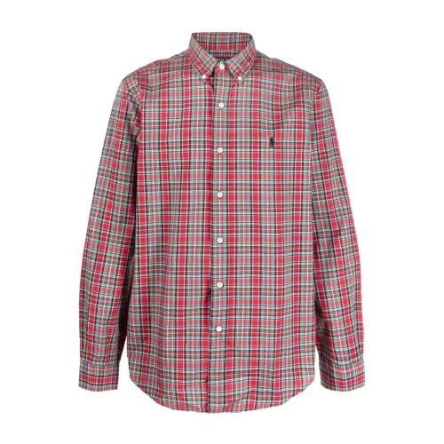 Ralph Lauren , Red Plaid Check Cotton Shirt ,Red male, Sizes: