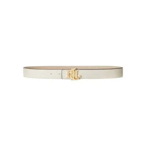 Ralph Lauren , Reversible Leather Belt in Vanilla/Sand ,White female, Sizes: