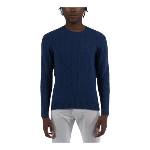 Ralph Lauren , Round-neck Knitwear ,Blue male, Sizes: