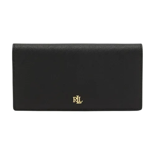 Ralph Lauren , Saffiano Leather Slim Wallet with Pockets ,Black female, Sizes: ONE SIZE