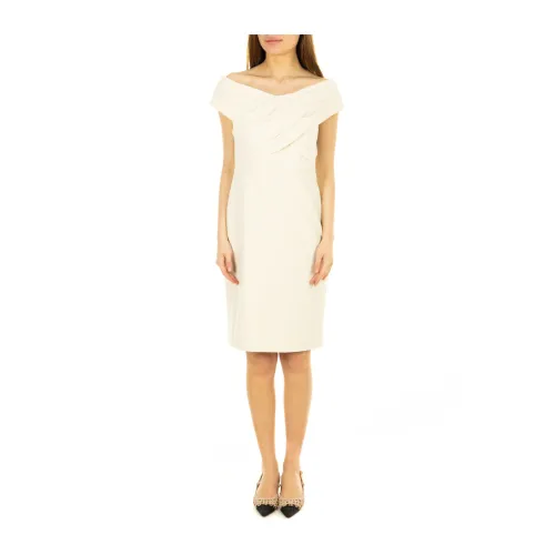 Ralph Lauren , Short Sleeve Beige Cocktail Dress ,Beige female, Sizes: