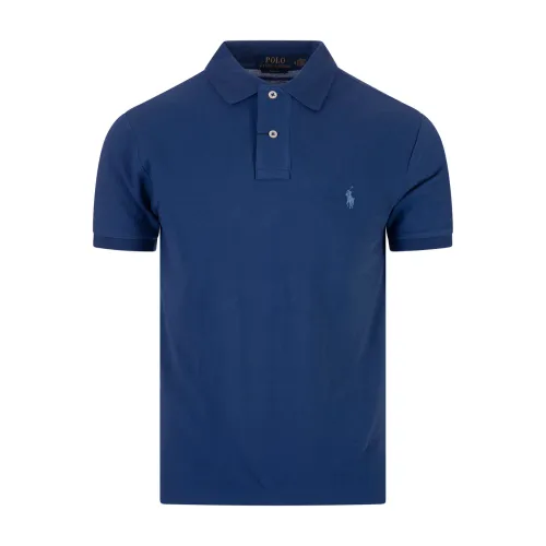Ralph Lauren , Slim Fit Polo Shirt Dark Indigo ,Blue male, Sizes: