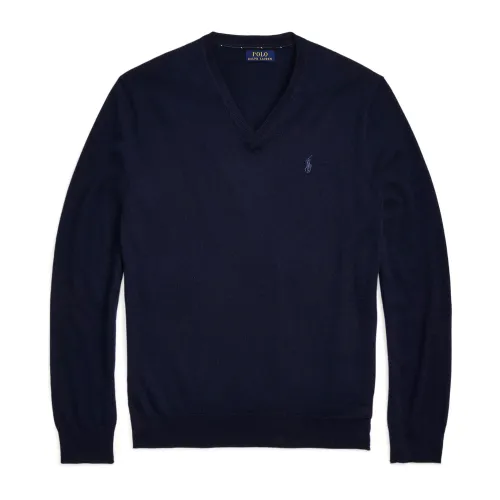 Ralph Lauren , Slim Fit V-Neck Sweater ,Blue male, Sizes: