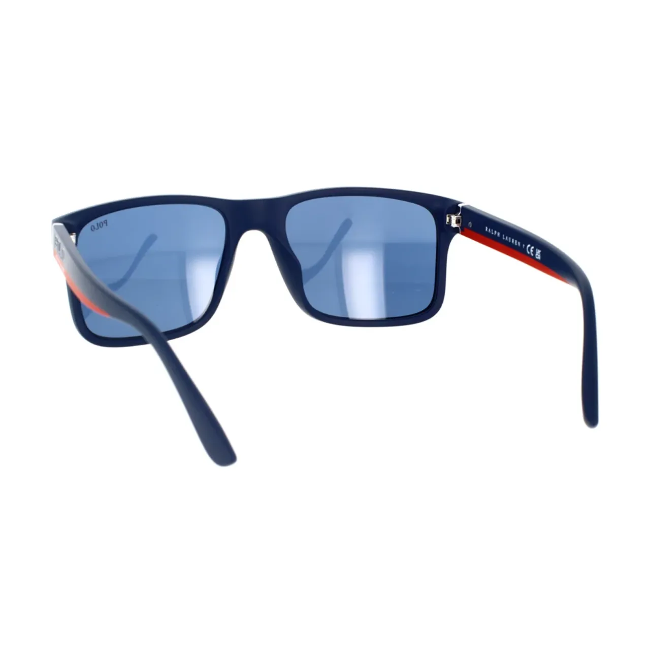 Ralph Lauren , Sporty Irregular Sunglasses with Blue Lenses ,Blue unisex, Sizes: