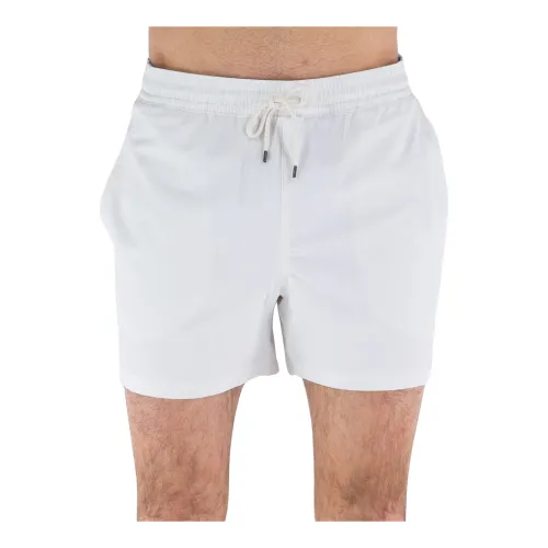 Ralph Lauren , Stretch Swim Shorts with Mesh Lining ,White male, Sizes: