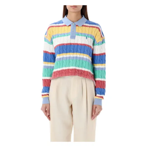 Ralph Lauren , Striped Cable Polo Shirt ,Multicolor female, Sizes:
