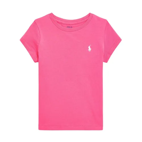 Ralph Lauren , Stylish Pink Horse T-Shirt for Girls ,Pink female, Sizes: