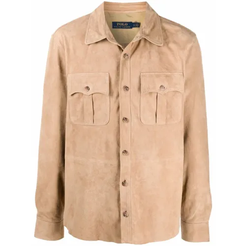 Ralph Lauren , Suede safari jacket ,Beige male, Sizes: