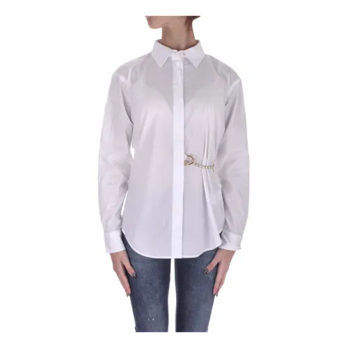 Ralph Lauren , White Chain Detail Long-Sleeved Blouse ,White female, Sizes: