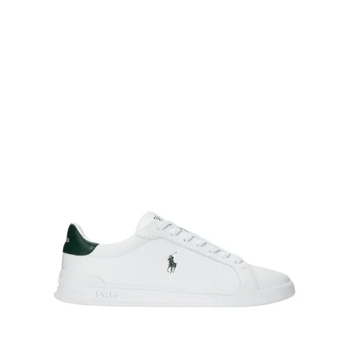 Ralph Lauren , White Heritage Court II Leather Sneakers ,White male, Sizes:
