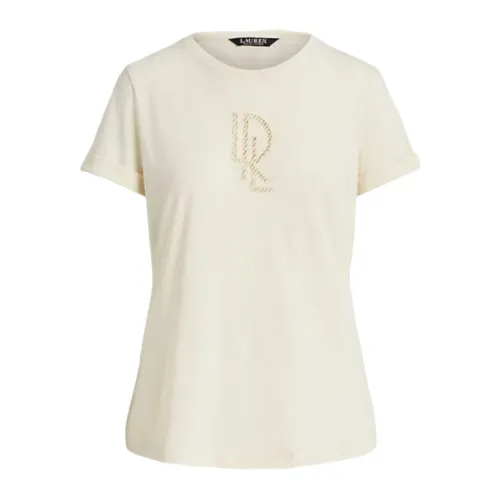 Ralph Lauren , White Jersey Cotton T-shirt Logo ,White female, Sizes: