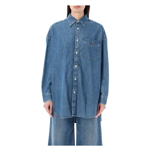 Ralph Lauren , Women's Clothing Shirts Golfito Blue Wash Ss24 ,Blue female, Sizes: