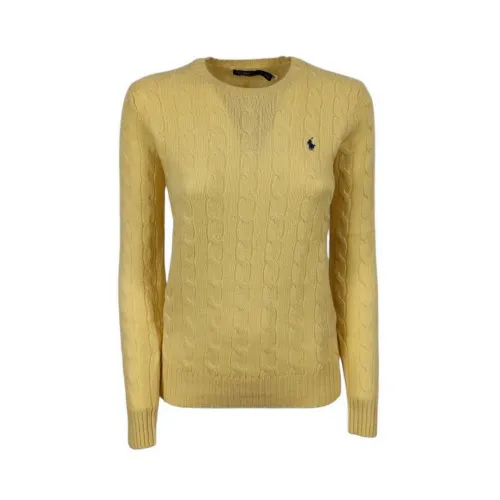 Ralph Lauren , Yellow Sweaters with Girocollo Trecce ,Yellow female, Sizes: