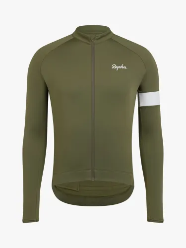 Rapha Core Jersey Long Sleeve Cycling Top, Green - Green - Male