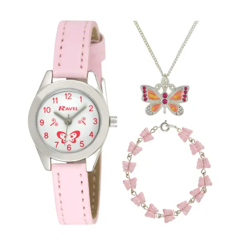 Ravel Children's 'Little Gems' Butterfly Watch and Silver