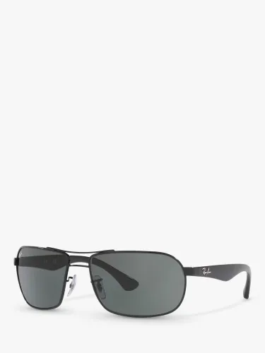 Ray-Ban 0RB3492 Men's Polarised Square Sunglasses, Black - Black Polarised - Male