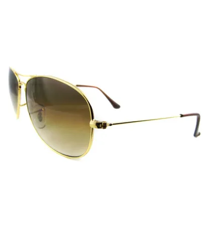 Ray-Ban Aviator Unisex Gold Brown Gradient Sunglasses Metal - One