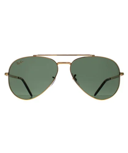 Ray-Ban Aviator Unisex Polished Gold Green RB3625 New Metal - One