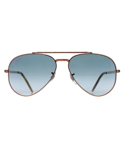 Ray-Ban Aviator Unisex Polished Rose Gold Blue Gradient RB3625 New Metal - One
