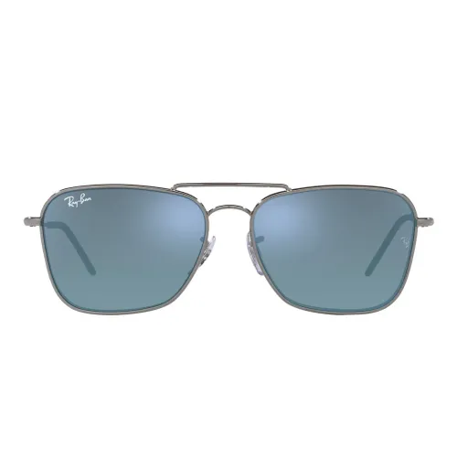 Ray-Ban , Innovative Reverse Sunglasses with Caravan Frame and Mirrored Blue Lenses ,Gray male, Sizes: