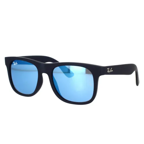 Ray-Ban , Junior Justin Sunglasses Black Blue Mirrored ,Black unisex, Sizes: