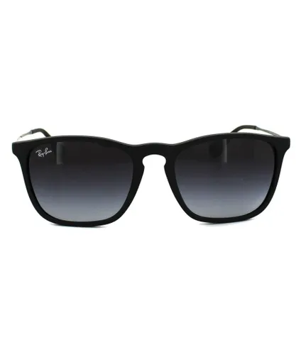 Ray-Ban Mens Retro Round Rubber Gradient Grey Sunglasses - Black
