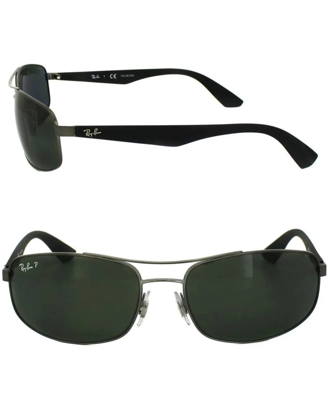 Ray-Ban Mens Sunglasses 3527 029/9A Matt Gunmetal Dark Green Polarized - Grey Metal (archived) - One