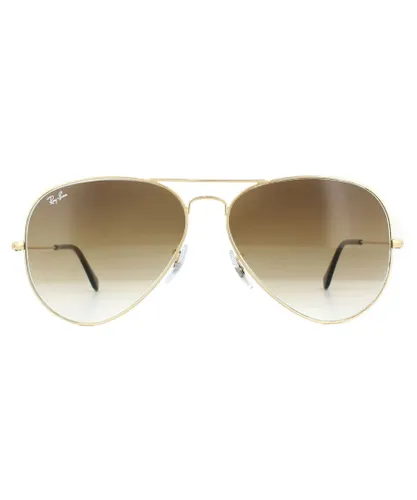 Ray-Ban Mens Sunglasses Aviator 3025 Gold Brown Gradient 001/51 Metal - One