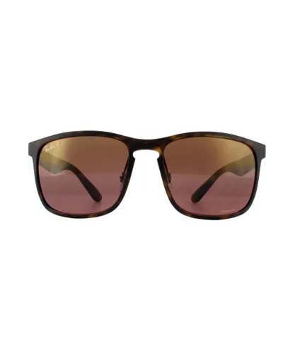 Ray-Ban Mens Sunglasses RB4264 894/6B Matte Havana Brown Polarized Mirror Chromance - One