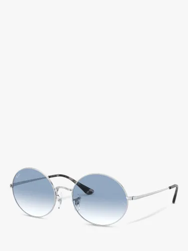 Ray-Ban RB1970 Unisex Oval Sunglasses, Silver/Light Blue Gradient - Silver/Light Blue Gradient - Male
