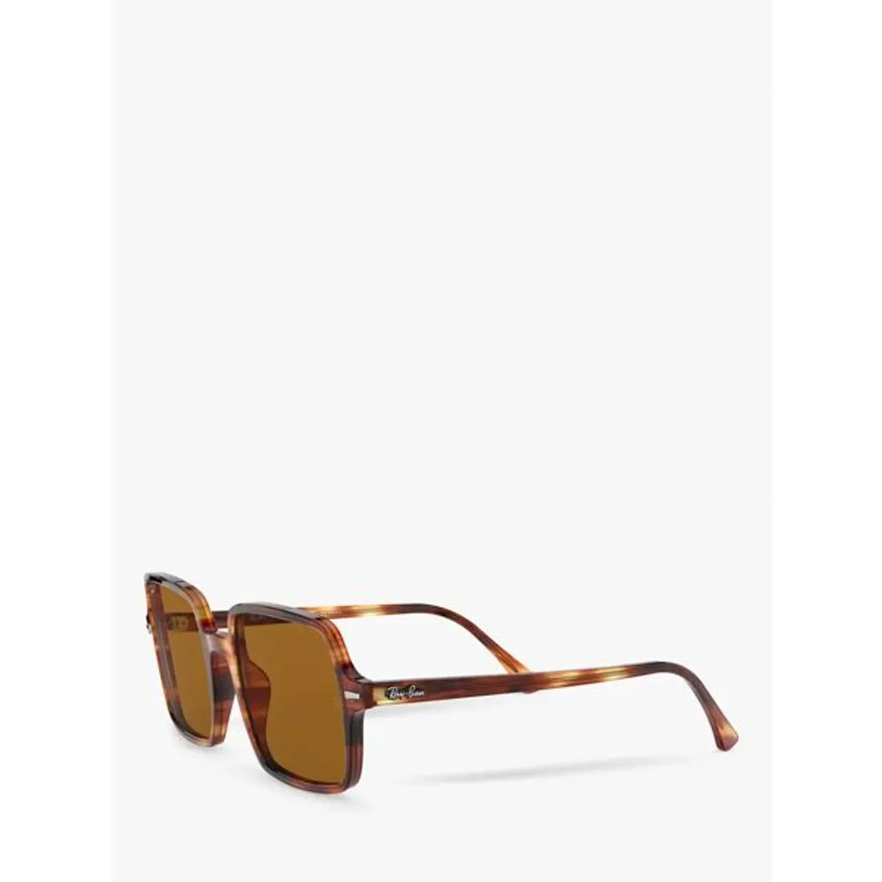 Ray-Ban RB1973 Women's Polarised Square Sunglasses, Striped Havana/Brown - Striped Havana/Brown - Female