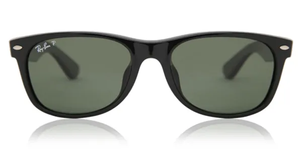 Ray-Ban RB2132F New Wayfarer Asian Fit Polarized 901/58 Women's Sunglasses Black Size 55