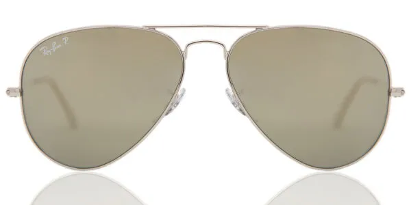Ray-Ban RB3025 Aviator Large Metal Polarized 003/59 Men's Sunglasses Silver Size 58