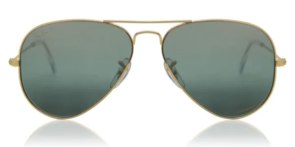 Ray-Ban RB3025 Aviator Large Metal Polarized 9196G6 Men's Sunglasses Gold Size 55