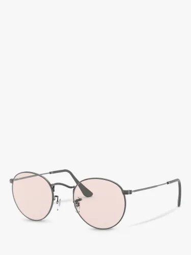 Ray-Ban RB3447 Men's Round Metal Sunglasses - Grey/Pink - Male