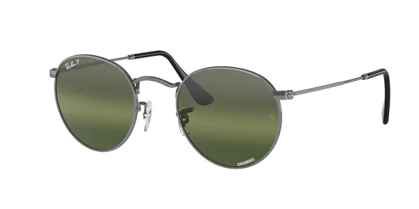 Ray-Ban RB3447 Round Metal Polarized 004/G4 Men's Sunglasses Gunmetal Size 50