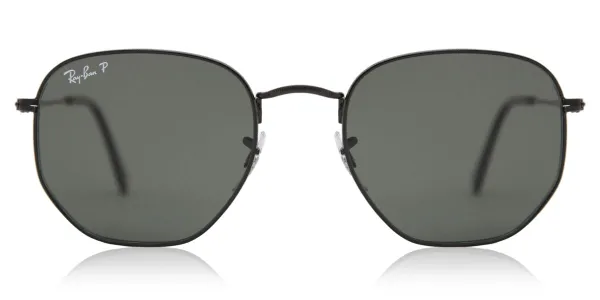 Ray-Ban RB3548N Hexagonal Metal Flat Lenses Polarized 002/58 Men's Sunglasses Black Size 54