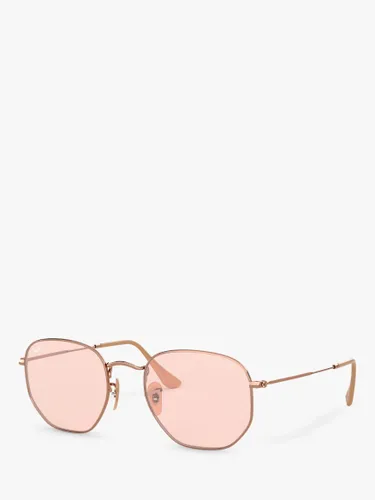 Ray-Ban RB3548N Hexgonal Sunglasses, Copper/Pink - Copper/Pink - Female