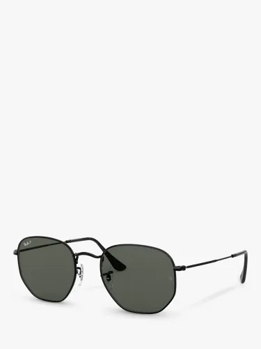 Ray-Ban RB3548N Unisex Polarised Hexagonal Sunglasses - Black/Grey - Male