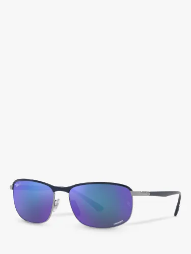Ray-Ban RB3671CH Unisex Polarised Sunglasses - Blue On Gunmetal/Mirror Blue - Female