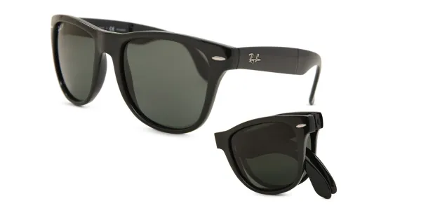 Ray-Ban RB4105 Wayfarer Folding Polarized 601/58 Men's Sunglasses Black Size 54