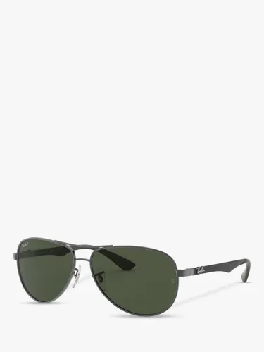 Ray-Ban RB8313 Polarised Aviator Sunglasses, Gunmetal/Grey Gradient - Gunmetal/Grey Gradient - Male