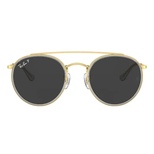 Ray-Ban , Round Double Bridge Polarized Sunglasses ,Yellow female, Sizes: