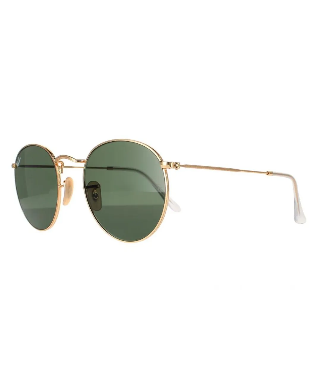 Ray-Ban Round Mens Arista G-15 Green Metal Sunglasses Flat Lenses 3447N - Gold - One