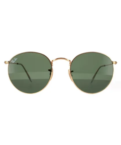 Ray-Ban Round Mens Arista G-15 Green Metal Sunglasses Flat Lenses 3447N - Gold - One