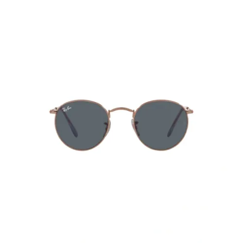 Ray-Ban , Round Metal Blue Lens Sunglasses ,Pink male, Sizes: