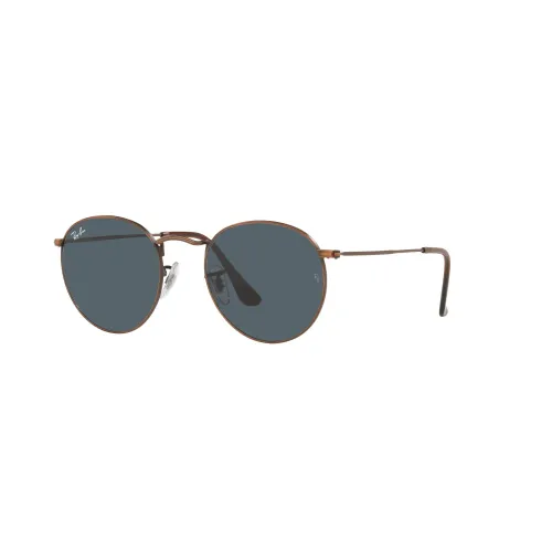 Ray-Ban , Round Metal Bronze Blue Sunglasses ,Brown unisex, Sizes: